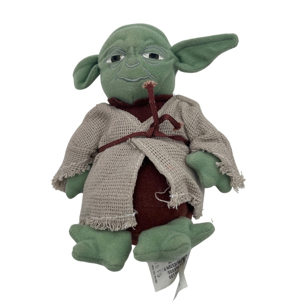 Vintage 1997 Star Wars Buddies Kenner Yoda Plush Bean Bag Toy 7 Inch 66933/66925
